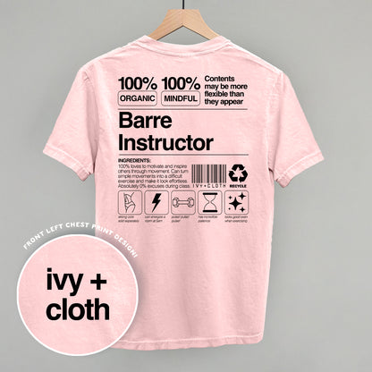 Barre Instructor Nutrition Facts (Back Print)