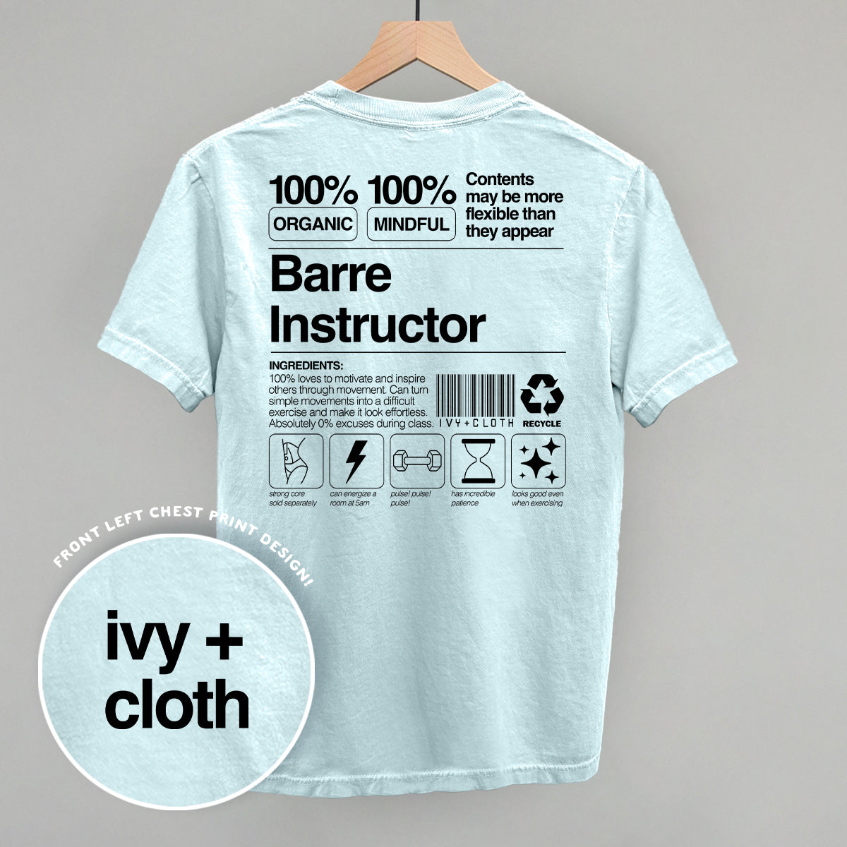 Barre Instructor Nutrition Facts (Back Print)