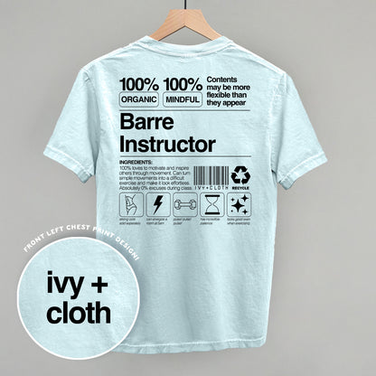 Barre Instructor Nutrition Facts (Back Print)