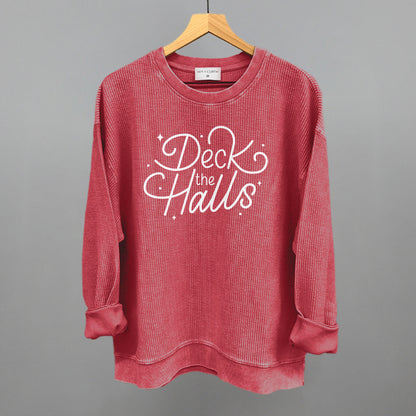 Deck The Halls Sparkle Script (White)