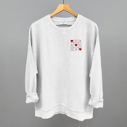 Tic Tac Toe Red Hearts (Left Chest)