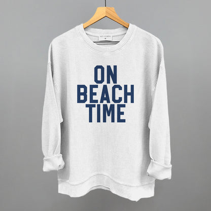 On Beach Time Block Letters