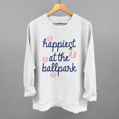 Happiest At The Ballpark Navy Script