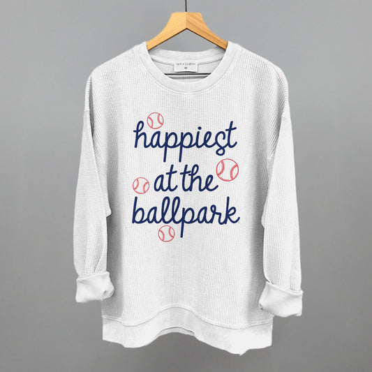 Happiest At The Ballpark Navy Script