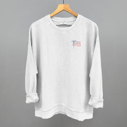 American Flag With Bow (Left Chest)