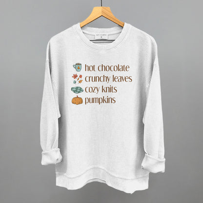 Hot Chocolate, Crunchy Leaves, Cozy Knits, Pumpkins