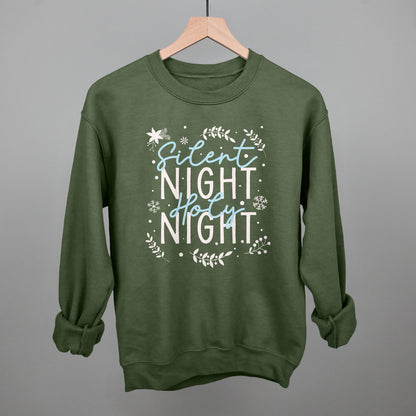 Silent Night Holy Night Blue & White Doodles