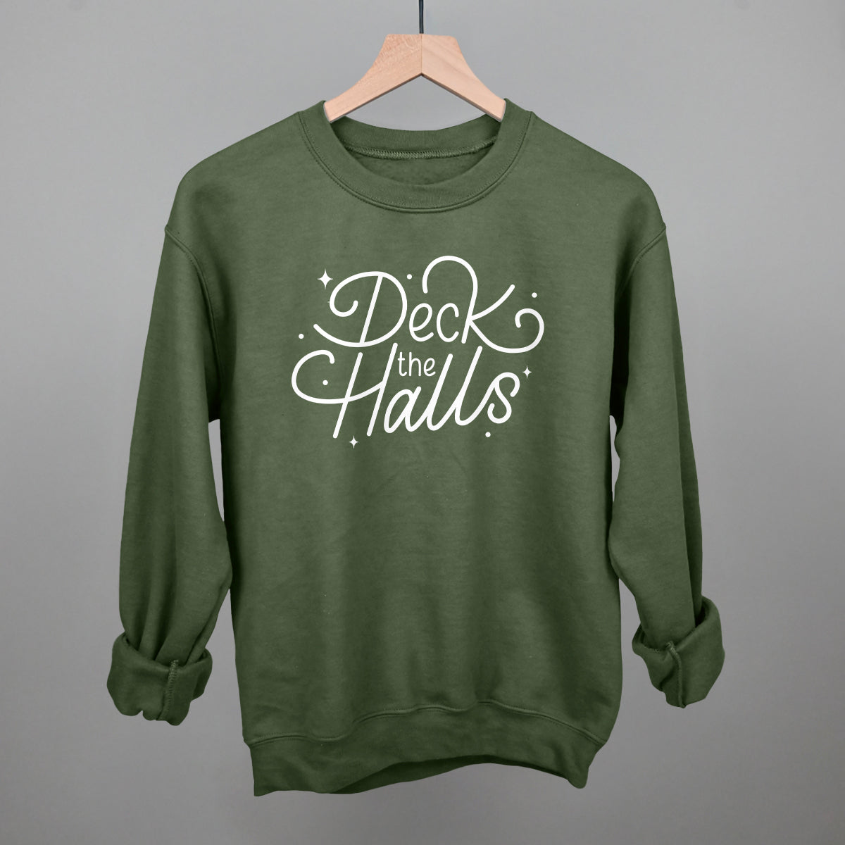Deck The Halls Sparkle Script (White)
