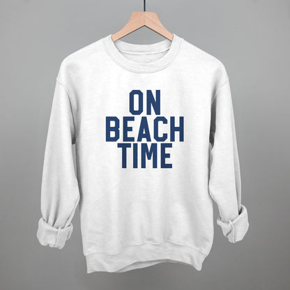 On Beach Time Block Letters