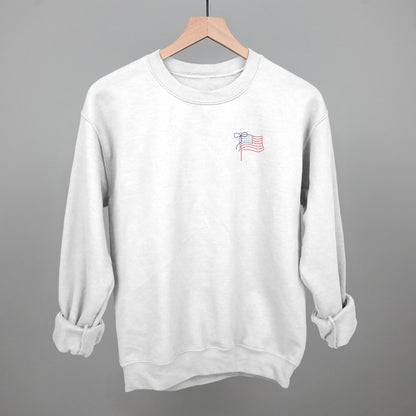 American Flag With Bow (Left Chest)