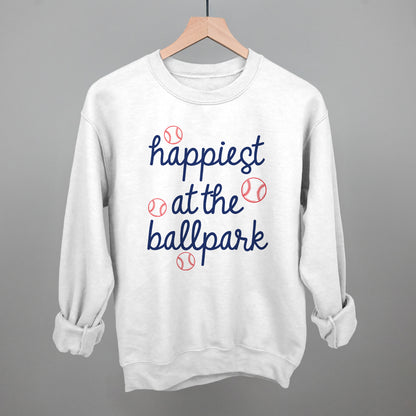 Happiest At The Ballpark Navy Script