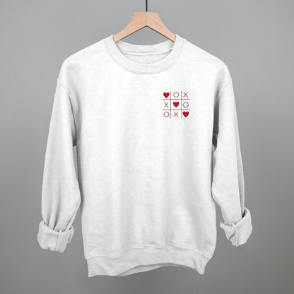 Tic Tac Toe Red Hearts (Left Chest)