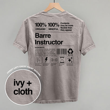 Barre Instructor Nutrition Facts (Back Print)