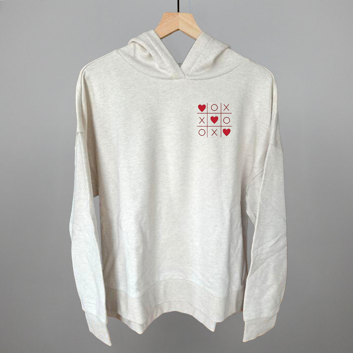 Tic Tac Toe Red Hearts (Left Chest)