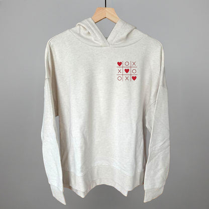 Tic Tac Toe Red Hearts (Left Chest)