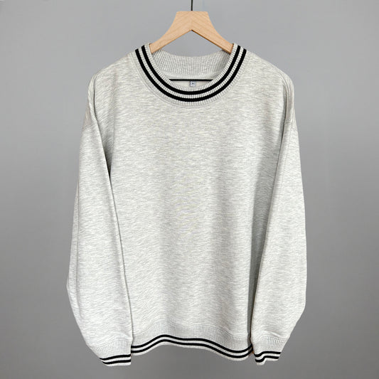 Heather Grey Oversized Varsity Crew