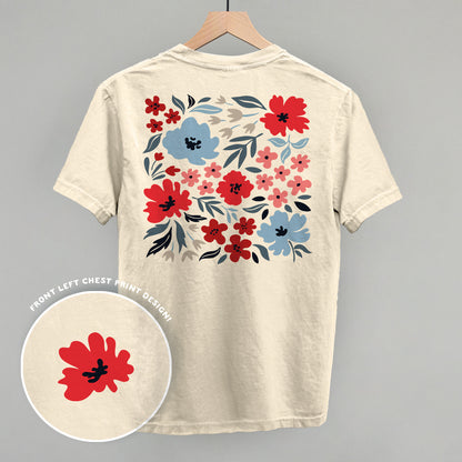 Red And Blue Florals (Back Print)