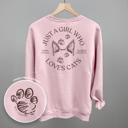 Just A Girl Who Loves Cats (Back Print)