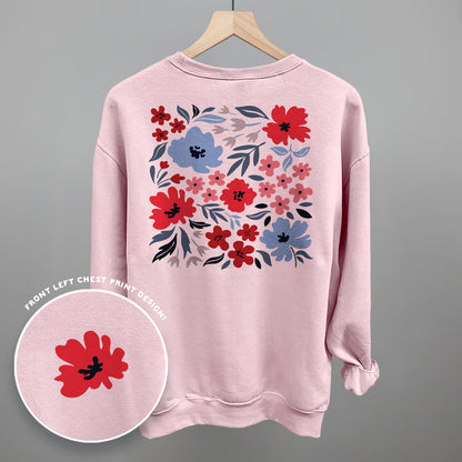 Red And Blue Florals (Back Print)