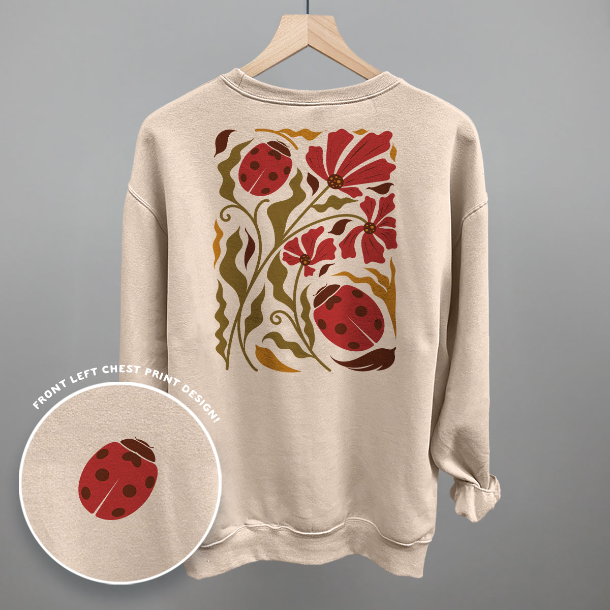 Ladybugs And Leaves (Back Print)