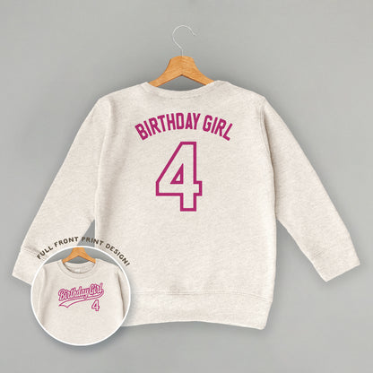 Birthday Girl Varsity #4 (Kids Back Print)