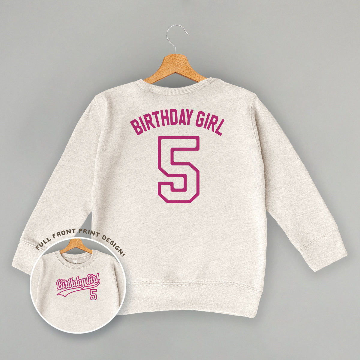 Birthday Girl Varsity #5 (Kids Back Print)