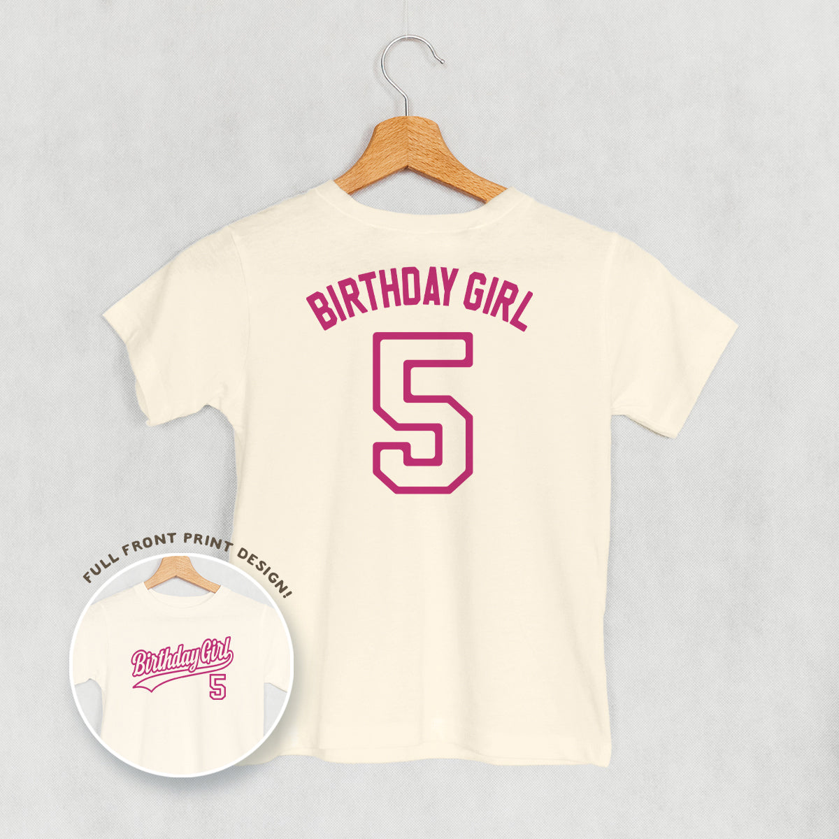 Birthday Girl Varsity #5 (Kids Back Print)