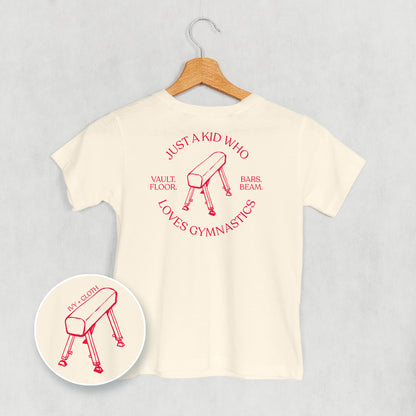 Just A Kid Who Loves Gymnastics (Kids Back Print)