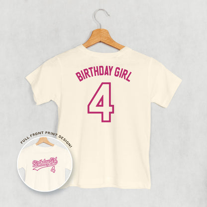 Birthday Girl Varsity #4 (Kids Back Print)
