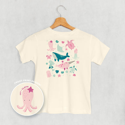 Pink Sea Animal Doodles (Kids Back Print)