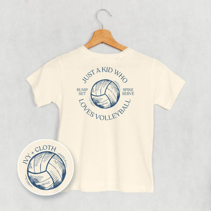 Just A Kid Who Loves Volleyball (Kids Back Print)