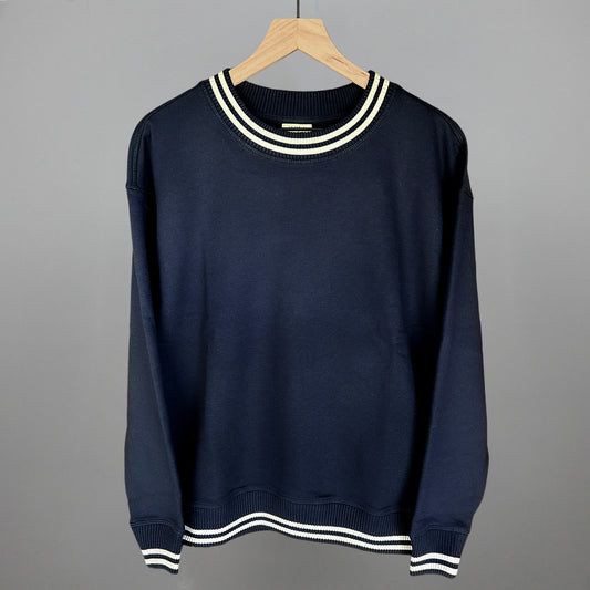 Navy Oversized Varsity Crew