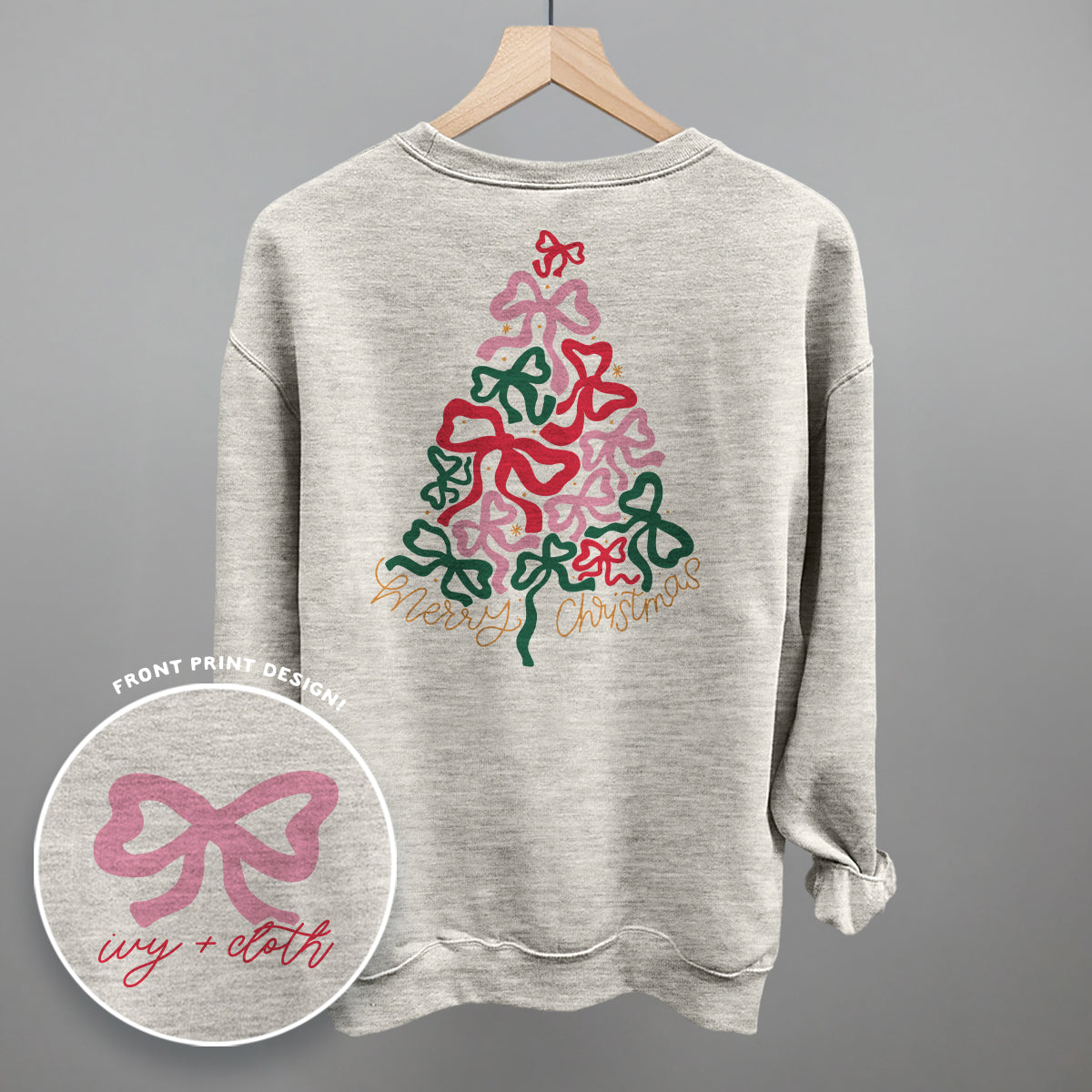 Merry Christmas Bow Tree (Back Print)