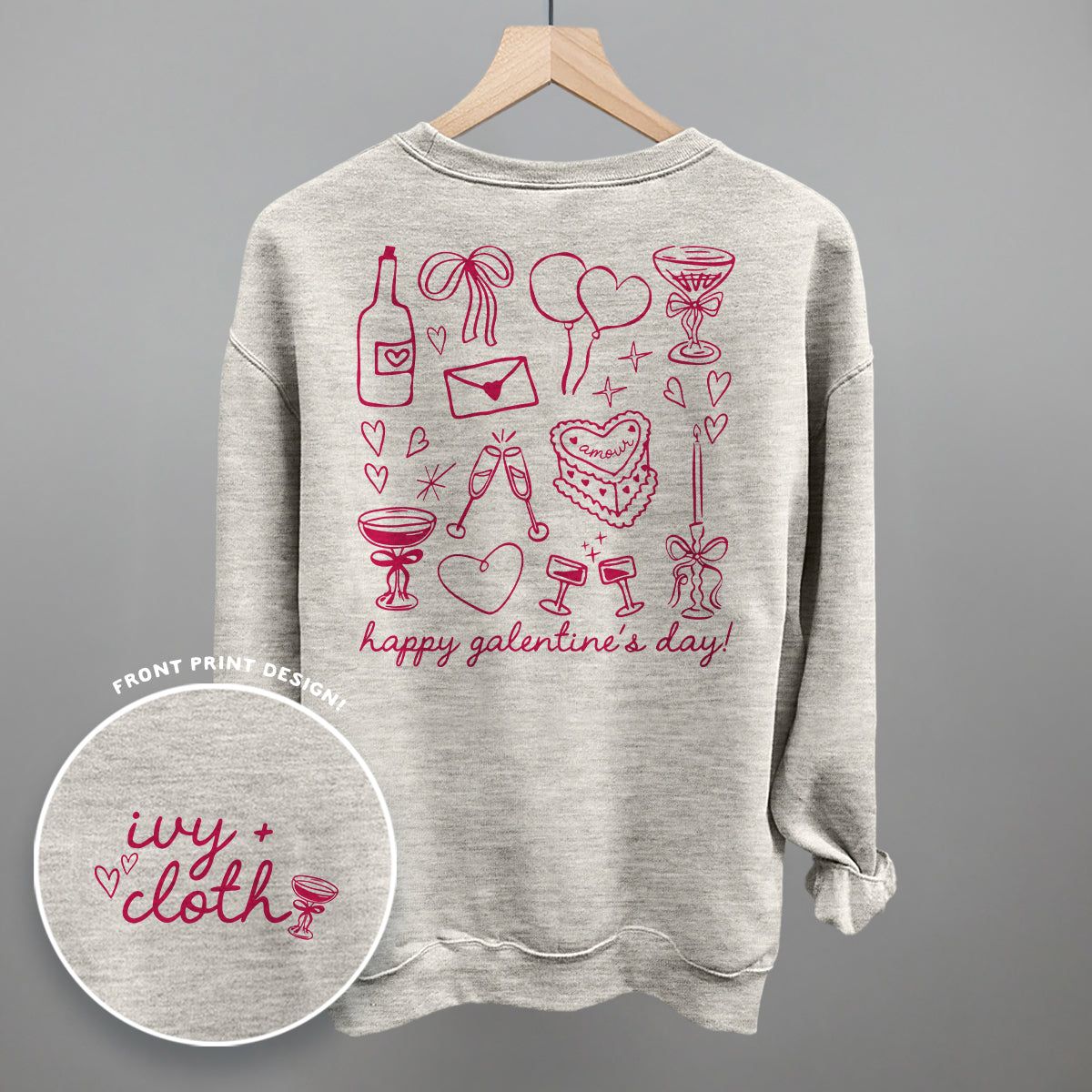 Galentine's Pink Doodles (Back Print)