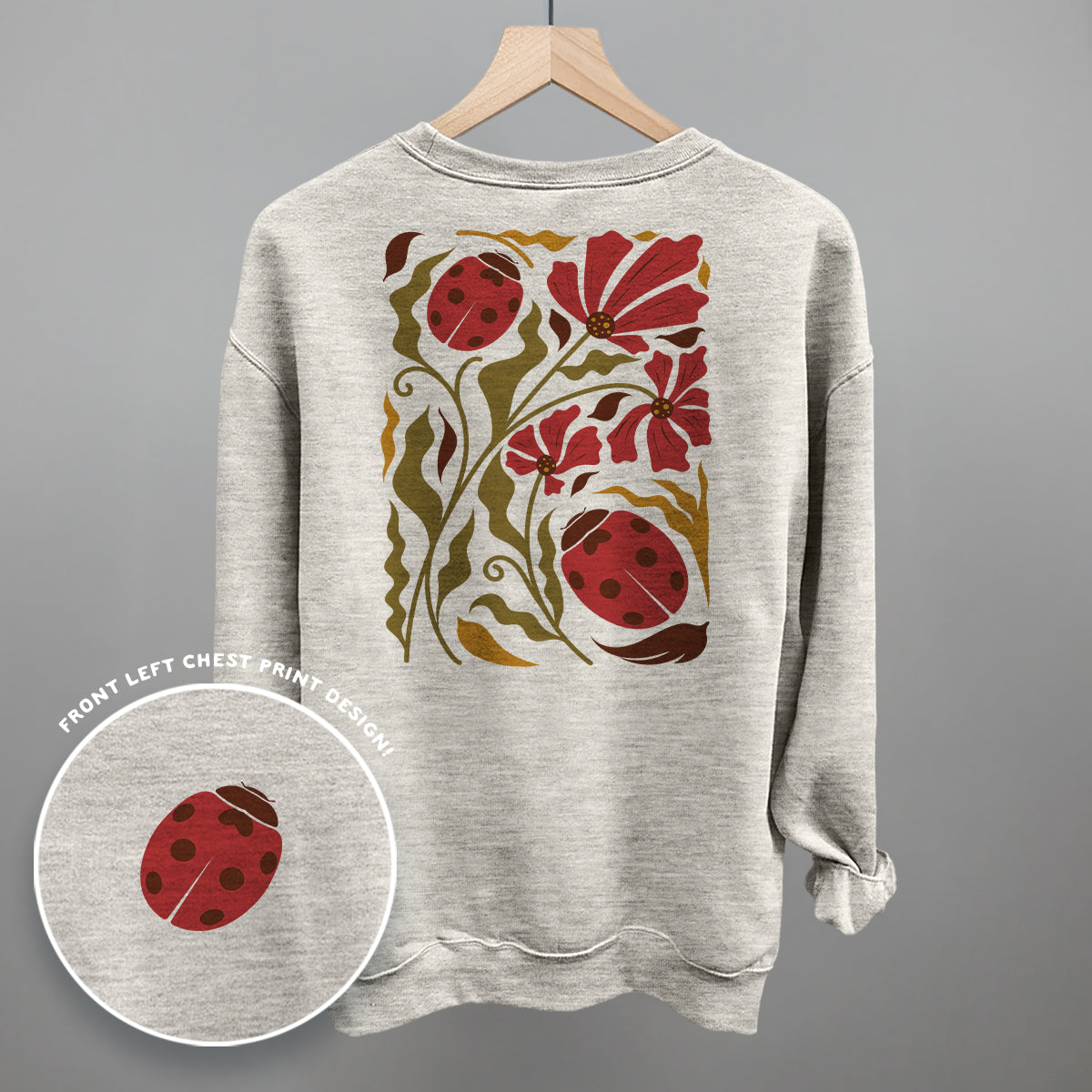 Ladybugs And Leaves (Back Print)