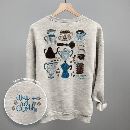 Blue & Brown Coffee Doodles (Back Print)