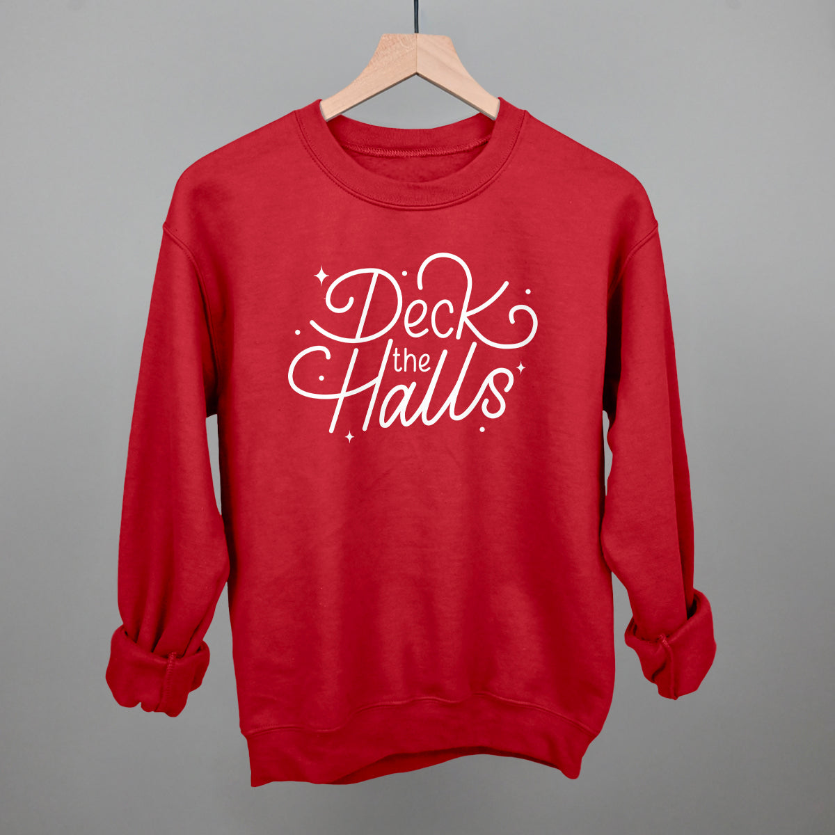 Deck The Halls Sparkle Script (White)