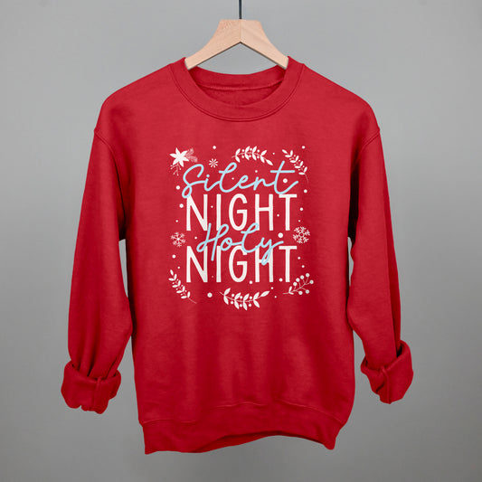Silent Night Holy Night Blue & White Doodles