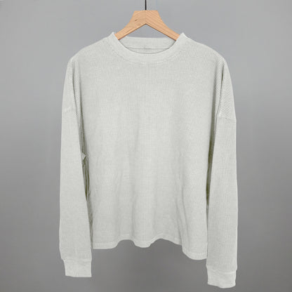 Stone Grey Relaxed Waffle Long Sleeve