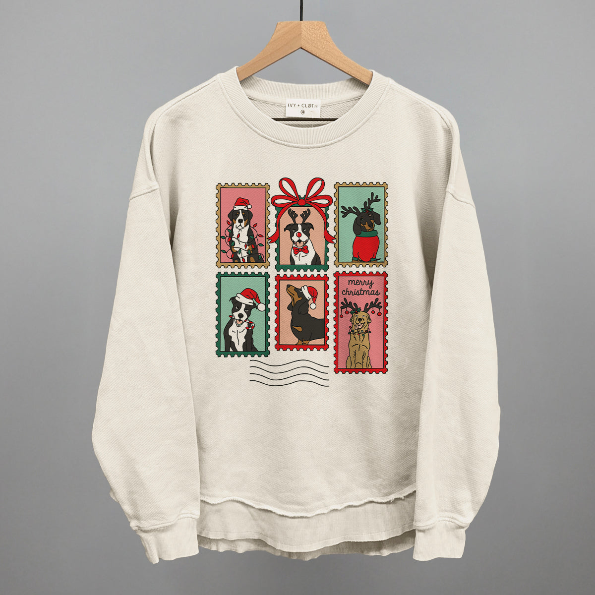 Dog Christmas Stamps Doodle