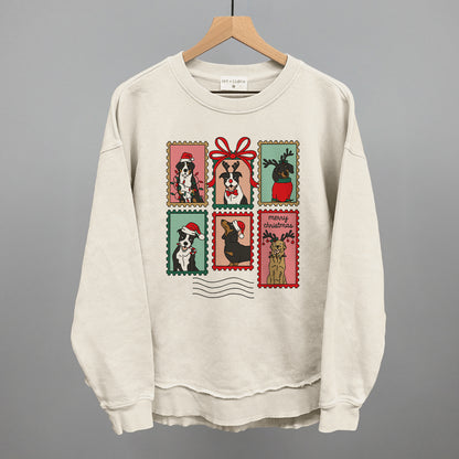 Dog Christmas Stamps Doodle