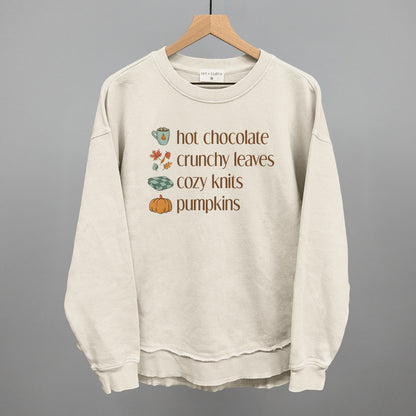 Hot Chocolate, Crunchy Leaves, Cozy Knits, Pumpkins