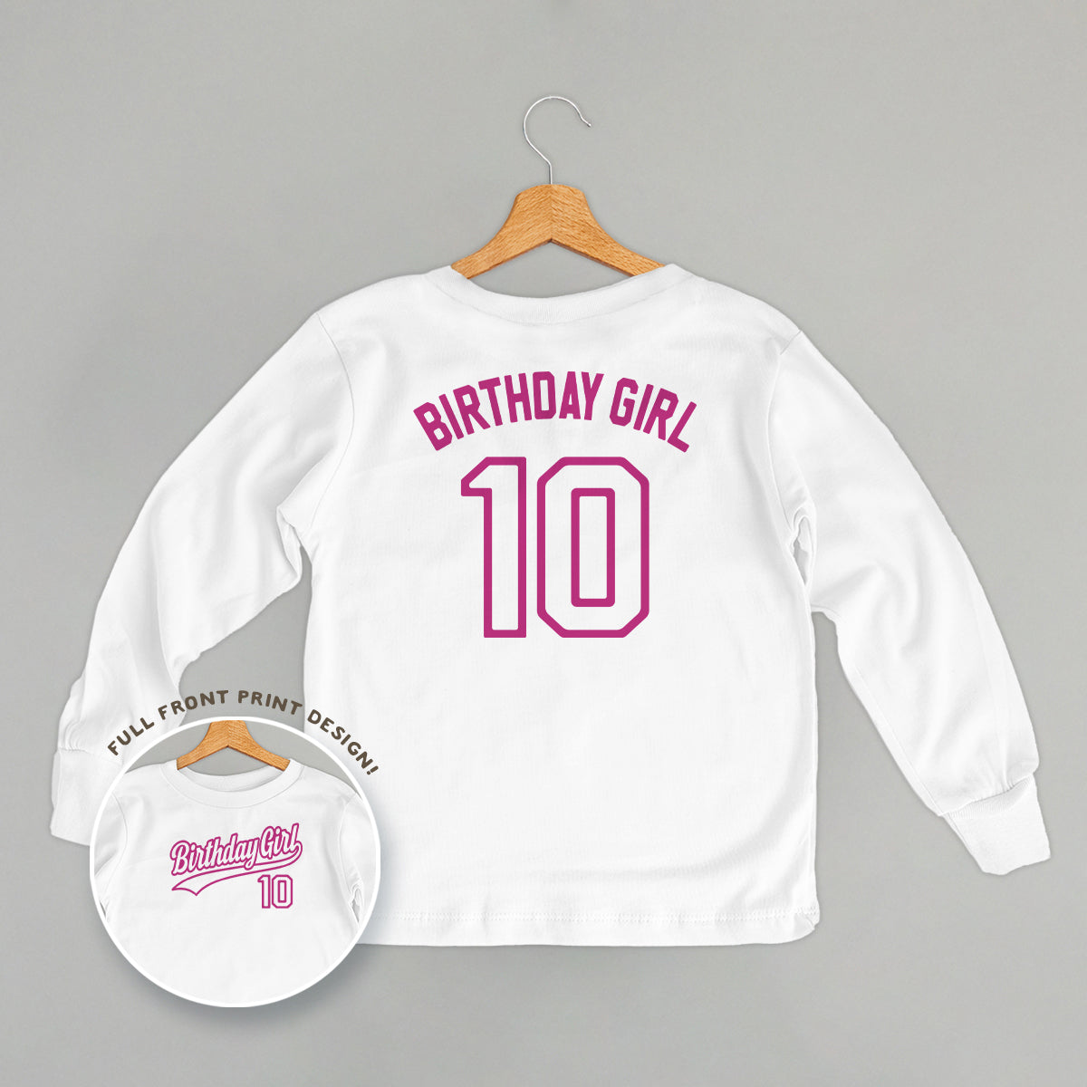 Birthday Girl Varsity #10 (Kids Back Print)