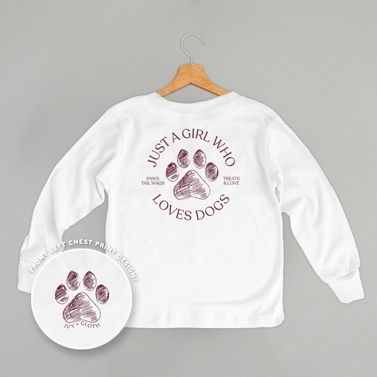 Just A Girl Who Loves Dogs (Kids Back Print)