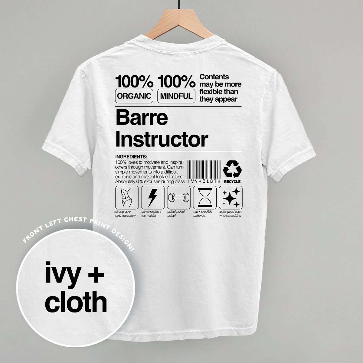Barre Instructor Nutrition Facts (Back Print)