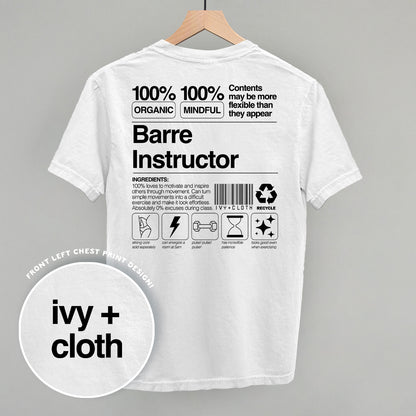 Barre Instructor Nutrition Facts (Back Print)