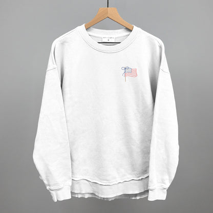American Flag With Bow (Left Chest)