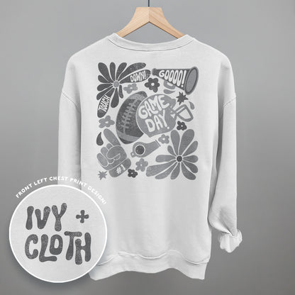 Floral Game Day White/Grey (Back Print)