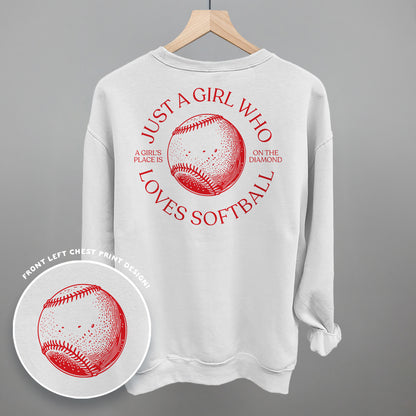 Just A Girl Who Loves Softball (Back Print)