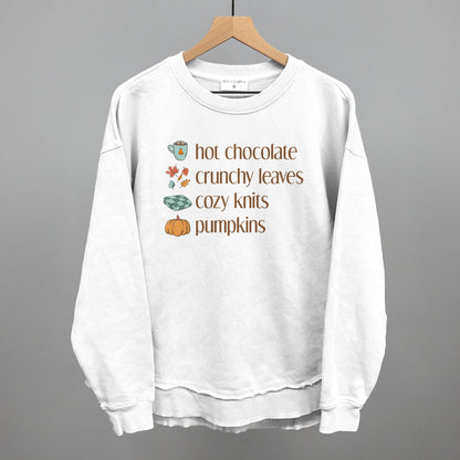 Hot Chocolate, Crunchy Leaves, Cozy Knits, Pumpkins